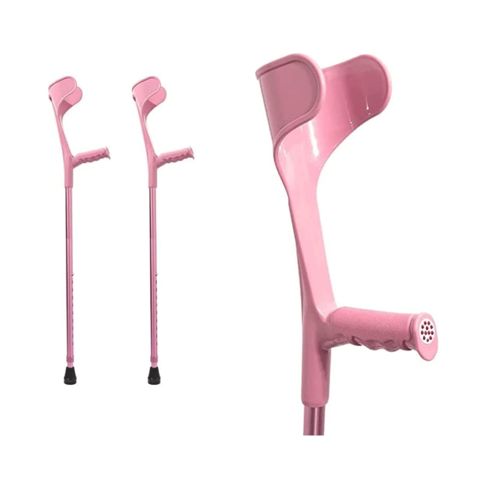 PAASHE Muletas de Aluminio Bastones de antebrazo para Adultos Telescópico Plegable Medio puño Codo Bastones Altura Ajustable Mango ergonómico