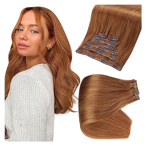 Extensiones clip pelo natural Remy liso 100g rubio degradado ombré 2