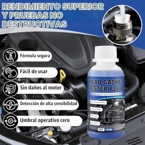 Miniatura 4 de Detector De Culata Co2, Comprobador Junta Culata, Kit Universa Probador De Junta Culata, Kit Profesional Para Prueba De Gases En Refrigerante Para Todo Tipo De Vehículos Y Motocicletas, 100ml
