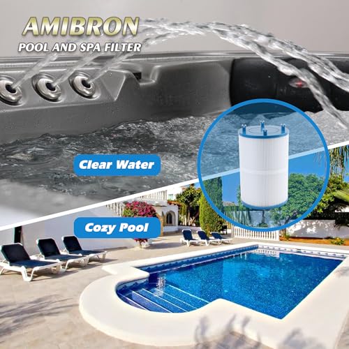 AmiBron C-7367 Dimension One Spa Filter, Compatible with PD075-2000, Dimension One 1561-00, FC-3059, 70759, Replaces XLS-7005, Aladdin 17541, Baleen AK-60035, 75 sqft Hot Tub Filter 2 Pack