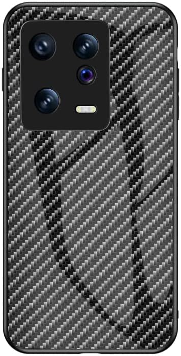 IVY Carbon Fiber Texture Armoured Glass Case for Mi 13 Carbon Fiber Cover – Black