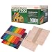 Gmark Wooden Craft Sticks 1000 ct - 750 Natural Food Grade Popsicle and 250 Craft Sticks Colored Combo - DIY Crafts Creative GM1072