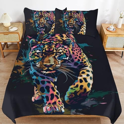 Funda nórdica de leopardo para decorar un dormitorio moderno y acogedor con estilo exótico 2