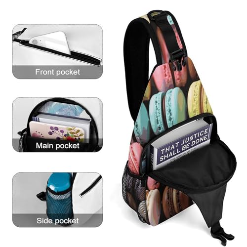 Bolso cruzado casual sling Macaron Biscuit para deporte y viaje miniatura 4
