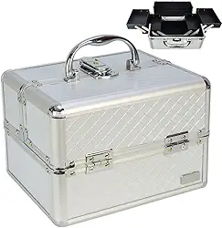 Maleta Maquiagem e Joias Frasqueira Prata CBRN19151