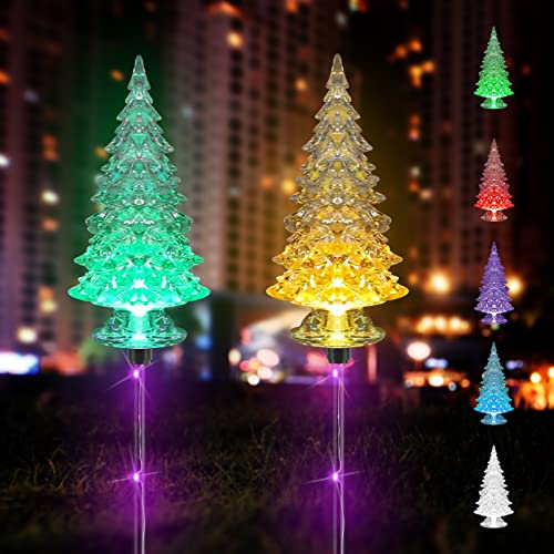 Aytop Lampes Solaires Exterieures 2 Pièces lampes solaires Lumières Solaires Extérieures LED Etanche Deco Jardin Exterieur pour Patio Extérieur Balcon Décor de Fête de Noël