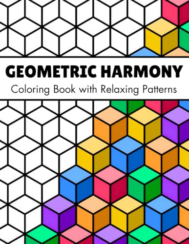 Geometric Harmony: Artful Patterns to Color and Relax: Coloring Book with 50 Simple Shapes and Designs - Gift Idea for Beginners, Adults and Seniors (Relaxing patterns coloring books) image 2