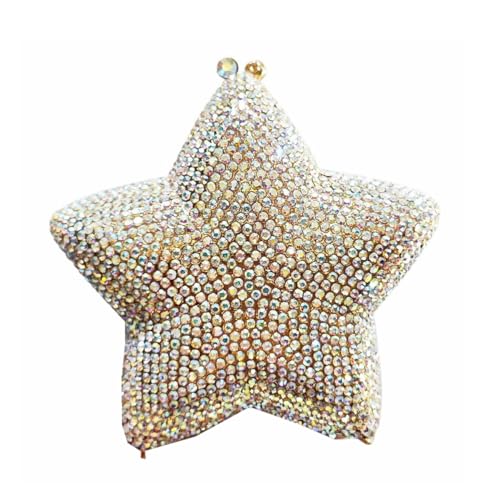 Image of Women Rhinestone Star Shape Clutch Purse Unique Crystal Evening Bag Luxury Chain Handbag for Wedding Cocktail Party | Rhinestone