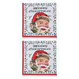 Fonowx Servilletas de papel para mesa de cena, servilletas decorativas desechables para cóctel, servilletas navideñas para Navidad, cafetería, aniversario, cabeza de Papá Noel