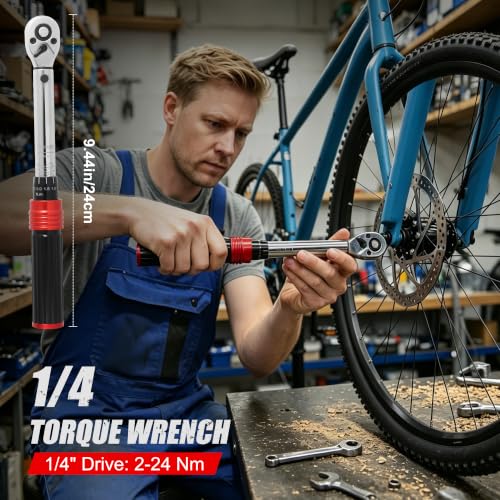 Image of 10PCS Click Torque Wrench Set 1 /4 3 /8 1 /2 Drive 72-Tooth ±3% Accuracy Kit | Torque Range 2-210 Nm Torque Wrenches with Adapters Storage Case for Bike Motorcycle Car Truck Mechanical Repair Maintenance