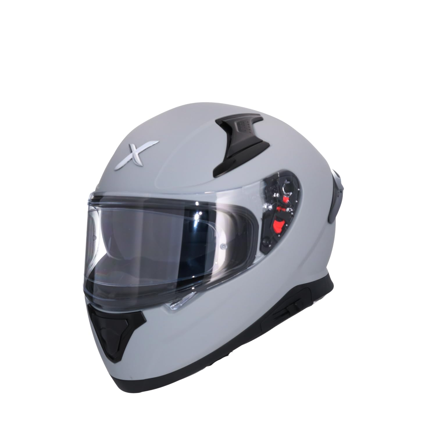 Casco AXOR Apex Solid Casco Integral de Moto Titanium Mate con Pantalla Extra y Lente Solar, Diseño Deportivo, Talla XXL