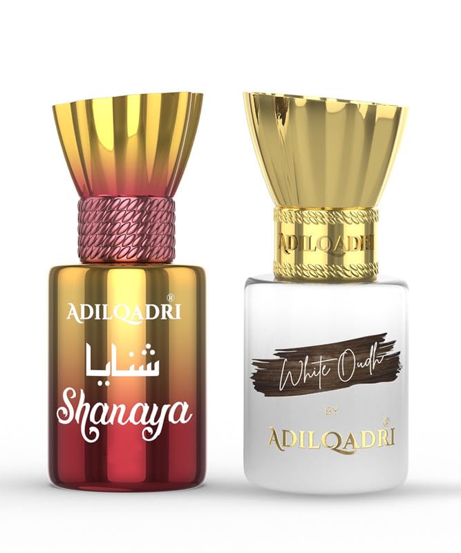 Shanaya & White Oudh Attar Combo | Arabic French & Strong Masculine Scent | Long Lasting Non Alcholic Roll-On Attar For Men & Women | Pack of 2-5.5ML Each