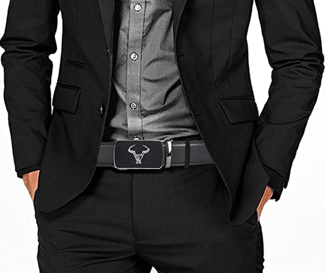 Contacts Genuine Leather Belt for Men with Autolock Buckle - Micro Adjustable Belt Fit Everywhere | Formal & Casual | Elegant Gift Box (Black) 4