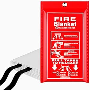 Fire Blanket for Home, Emergency Fiberglass Fire Blankets Portable for Home, Kitchen, Camping 40×40 inch (1 Pack)