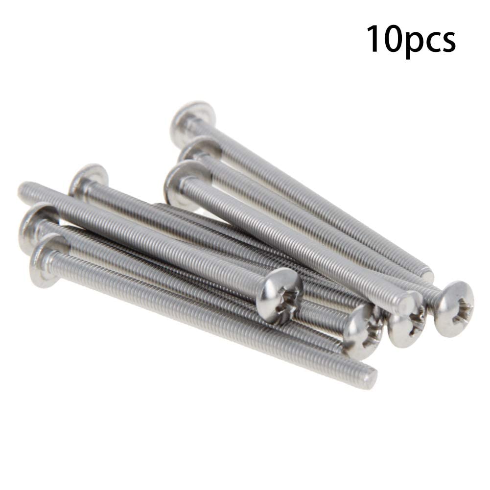 bolts,round head bolt,bolt,black bolts, Vis à métaux M3 x 45 mm Vis à tête ronde cruciforme Phillips Boulons de fixation en acier inoxydable 304 10 pièces