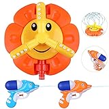 [Kreatives Wassersprühspielzeug] Dieses Spielzeug hat ein süßes Sonnenblumen-Aussehen mit einem rotierenden Wassersprühkopf. Der Sprinklerkopf kann auch frei von 15 ° bis 45 ° eingestellt werden.
