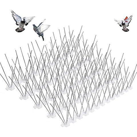 Bird Spikes for Pigeons Small Birds Cat 2.5M(98 in),Anti Climb Security Wall Fence Stainless Steel Bird Defence Spikes Bird Arrow Repeller Deterrent Spikes-Cover,Set of 5 Cover