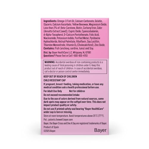 One A Day Prenatal Vitamins- Folic Acid, Iron, Omega- 3 (DHA), Pregnancy Vitamins for Women, Prenatal Multivitamin for Mom and Baby Support, Pregnancy Must Haves 30 Ct (Packaging May Vary) - image 7