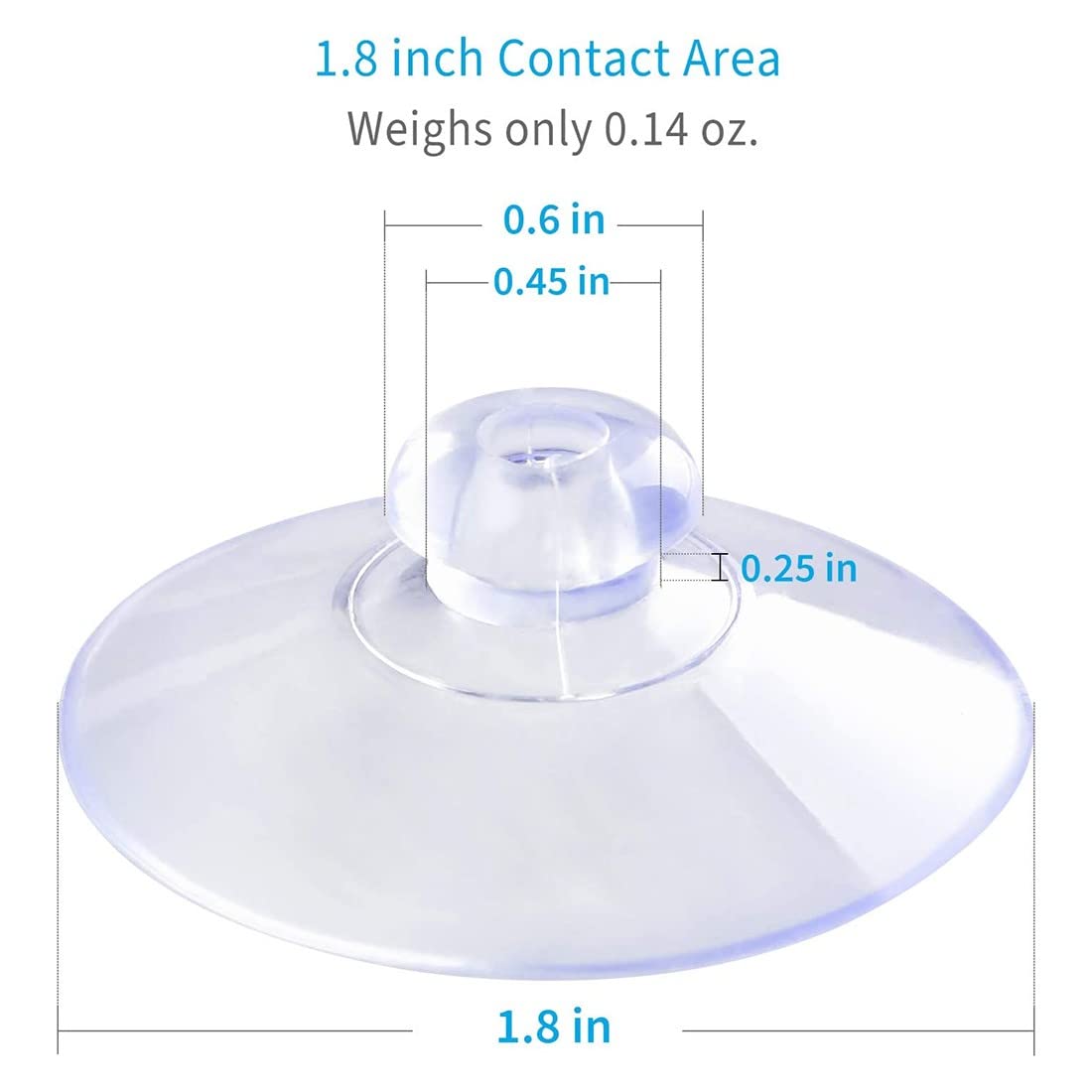 AccEncyc 6 ventose in PVC trasparente con ventosa spessa e