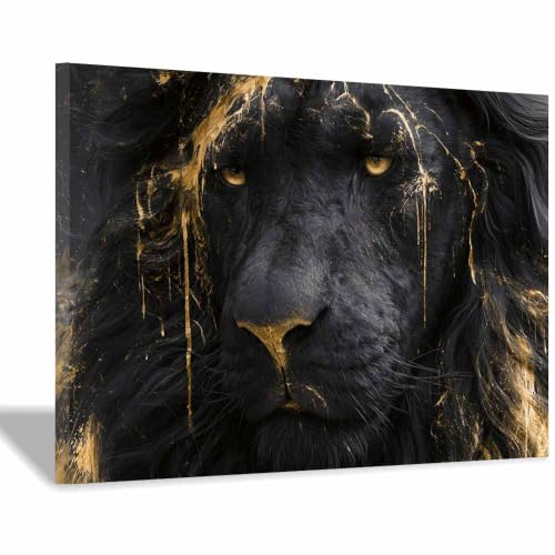 Peinture sur toile lions encadrée pour raviver un mur terne facilement