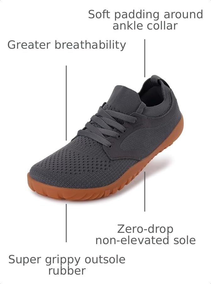 Image of Joomra Women's Wide Minimalist Barefoot Shoes | Wide Toe Box Fashion Sneakers | Zero Drop Grippy Sole