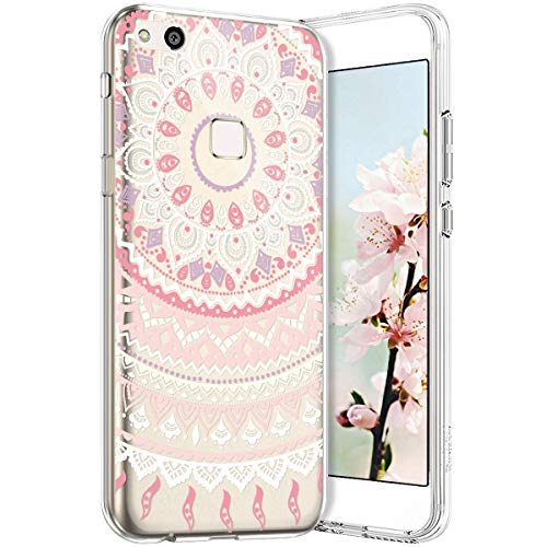 Robinsoni Case Compatible with Huawei P10 Lite Cover Huawei P10 Lite Case Transparent Crystal Case Soft Silicone TPU Case Glossy Gel Rubber Cover Clarity Ultra Thin Cover Buhhda Flower Cover