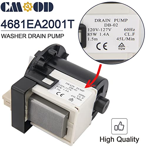 4681Ea2001T Washer Drain Pump Compatible With L-G And Ken-More Washing Machine Replaces 4681Ea2001T Ap5328388, 4681Ea1007G, 2003273, 4681Ea1007D, 4681Ea2001N Washer Drain Pump Motor #TOP1