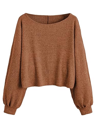 Image of SweatyRocks Women's Crewneck Long Sleeve Knit Crop Top Cropped Sweaters