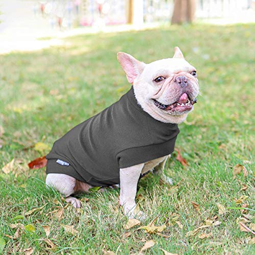 Hund Pullover - weiche und warm T-Shirt Hunde Frühling Kleidung Mantel Katzenpullover für kleine Hunde Katzen Grau L