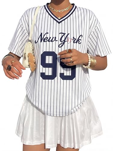 Baseball Shirts for Women Oversized Game Day Baseball Fan Jersey Shirts Game Day Jersey