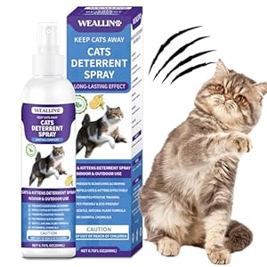 Cat Deterrent Spray, 6.76 FL Oz Natural Cat Repellent Spray Indoor & Outdoor, Anti-Scratch Training Aid for Furniture, Sofas, Rugs, Curtains, Plants – Non-Toxic, Alcohol-Free Formula