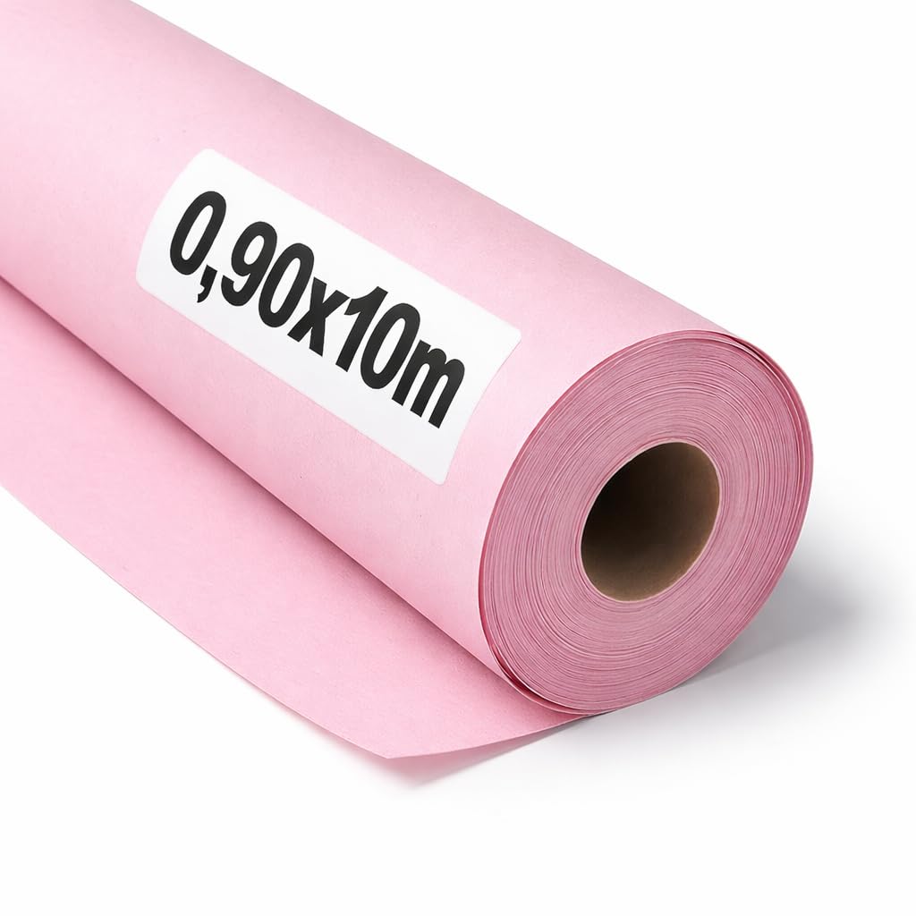 OFITURIA Kraftpapier Rosa Pastell – Rolle 0,90 × 10 m – 6 Rollen – Geschenkpapier Und Verpackungspapier – Bastelpapier Für DIY, Dekoration Und Schnittmuster – Reißfest Und Leicht Zuschneidbar