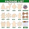 Max Fun 120PCS DIY Wooden Christmas Ornaments Unfinished Predrilled Wood for Crafts Centerpieces Holiday Birthday Hanging Decorations in 12 Shapes #1