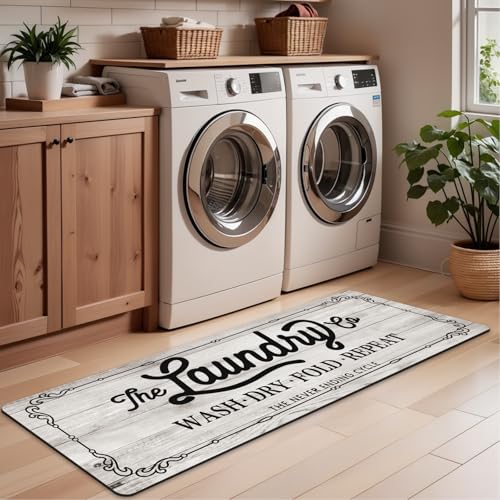 Image of Pauwer Laundry Room Rug Runner 20 inchx60 inch, Non Slip Waterproof Laundry Mat