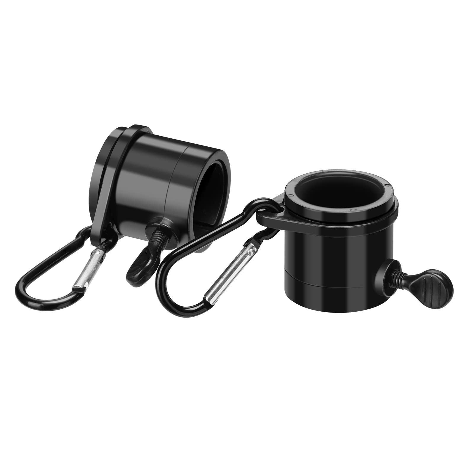 Barcetine Tangle Free Flagpole Rings - 360° Rotating Ring Set with Safety Buckle for 1 inch Diameter Pole, 2 Anti-Winding Flagpole Mounting Grommets (Black)