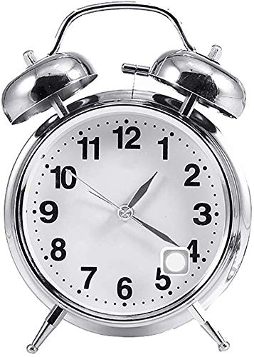 Wecker für Kinder Lernen Nachtlicht Vintage-Dual-Bell runder Zahl Zeiger-Wecker mit Nachtlicht Home Decor