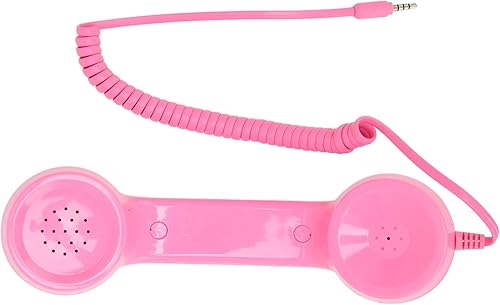 Miniatura 9 de HEEPDD Teléfono celular retro vintage, receptor con cable rosa clásico de 0.138 in con altavoz de micrófono integrado para teléfonos inteligentes,