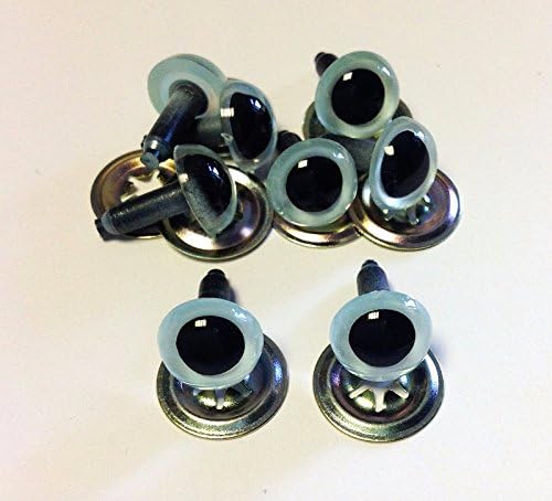 Pack of 4 Pairs - Transparent Blue Crystal Eyes with Metal Backs - 24mm - Safety Eyes for Soft Toys or Teddy Bears