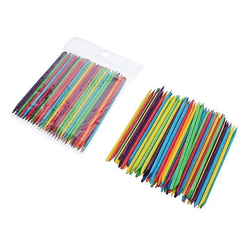 minkissy Gel Fingernails Polish Peeler Manicure Tool 2 Pack Nail Push Scraper 200pcs Nail Art Tools Orange Wood Nail Pusher