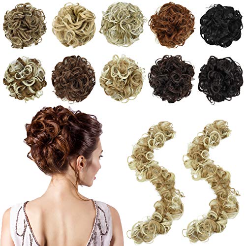 Messy Bun Hair Piece Long Tousled Updo Fluffy Hair Ponytail Bun Maker Extensions Wrap Around DIY Scrunchie Curly Long Hairpiece Hair Band