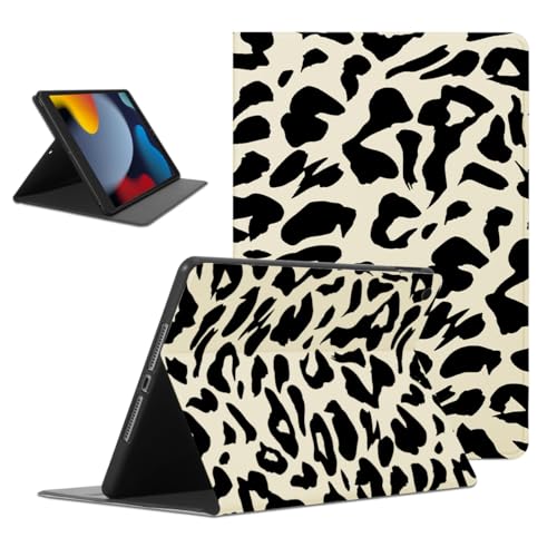 Kueqeay Funda para iPad 9./8./7. Generation, Aesthetic Leopardo Dibujos Diseño PU Leather Protector...