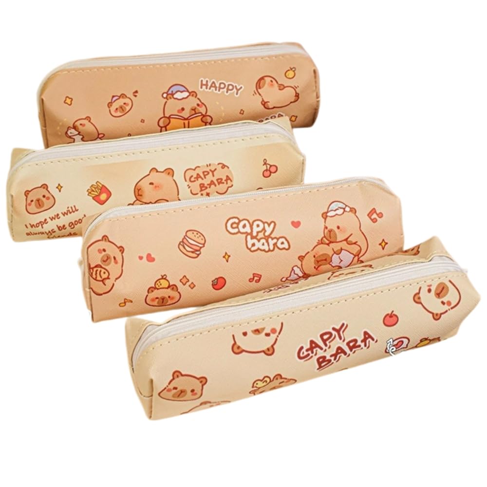 FASHION YO Pencil Case Portable Cartoon Panda Unisex Suitable for Teenagers, Middle School and University Pencil Bag-Green Rabbit Capybara (Capybara（Random Style）)