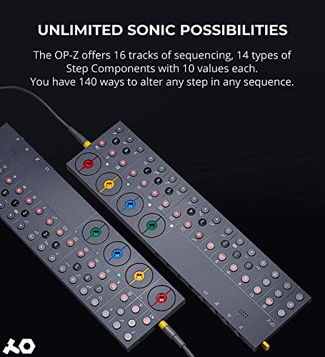 Teenage Engineering OP-Z All-in-One Synthesizer (multi-speed 16-track sequencer, ultra-stabiele behuizing, Bluethooth, afmetingen: 212,5 x 57,5 x 10 mm), Grijs - Image 4