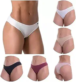 Kit 6 Calcinhas Básicas Femininas Línea, Lingerie Confort, Algodão, Multicoloridas