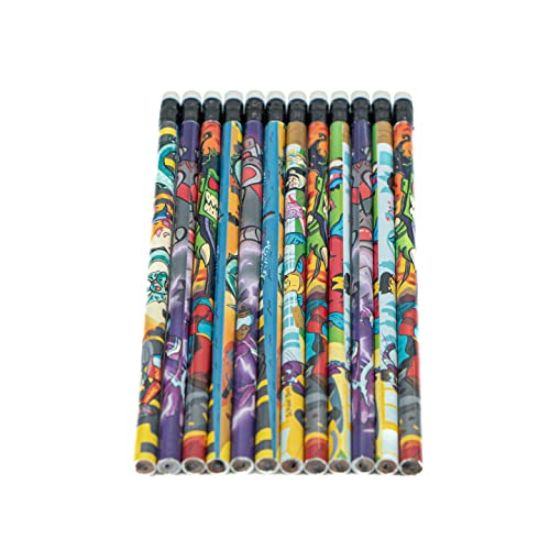 Pack de 12 lápices de grafito diseño Superhéroes miniatura 2