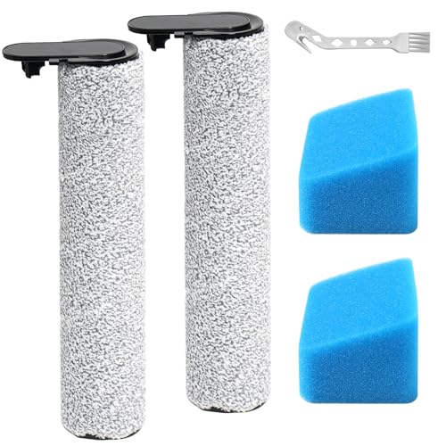 KiimSin Cepillos Rodillo + Filtros Accesorios para JONR S20 Pro Repuestos de Aspirador en Seco y Húmedo, 2 Cepillos Rodillo + 2 Filtros Hepa + 1 Cepillo