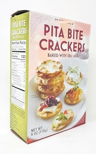 Trader J's Pita Bite Crackers with Sea Salt 6oz/170g (Pack of 1)