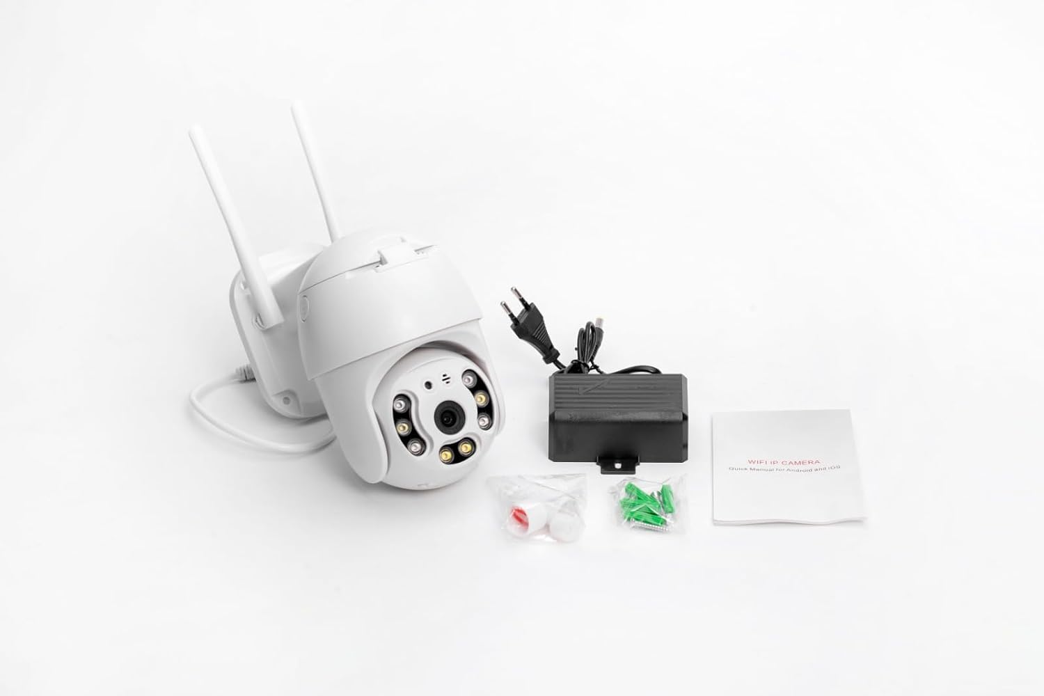 Telecamera IP WiFi PTZ Dome Wireless 2 pezzi – Videosorveglianza Interno/Esterno per Casa e Giardino, Speed Dome con Zoom, Visione Notturna, App YooSee