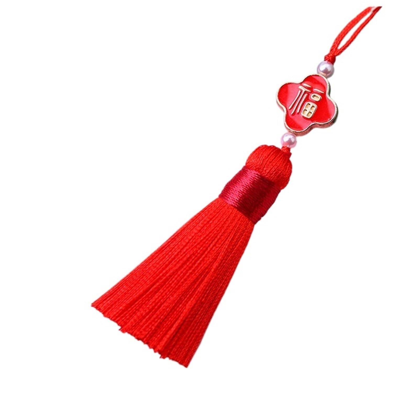 Tassel Craft Floss, Silk Tassel Craft Decor Chinese Knot Fringe Bookmarks Pendant(Red,10pcs)