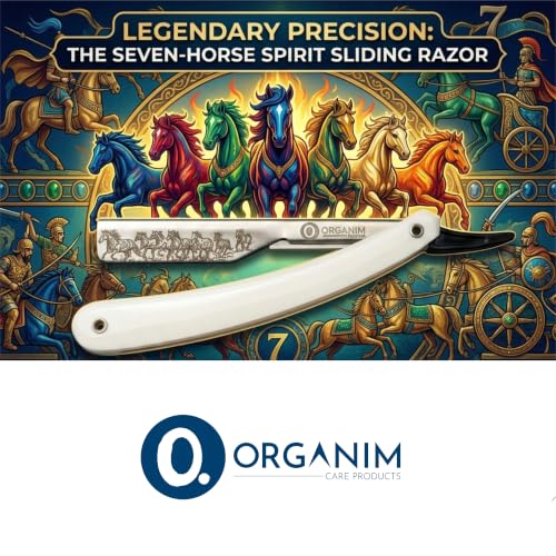Image of Barber Shaving Razor for Men | Foldable Stainless Steel Straight Razor (White rose gold horse)